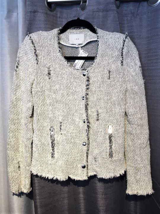 IRO SMALL Agnette Distressed Tweed Blazer