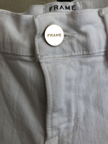 FRAME Size 2 Le Skinny de Jeanne Jeans Blanc Patchwork