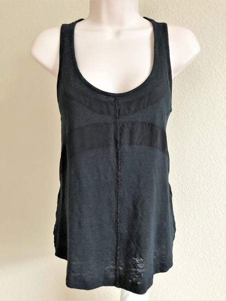 Sandro Size Medium Black Linen Tank Top