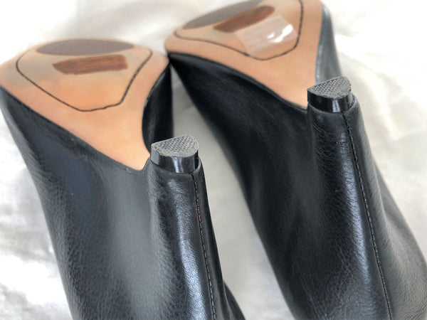 Biviel Couture Anthropologie Size 8 Sabana Black Leather Wedges