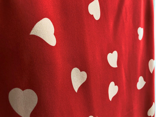 Tory Burch Size 4 Silk Red Hearts Top - CLEARANCE