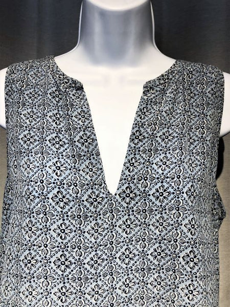 Joie LARGE Light Blue Sleeveless Silk Print Top - CLEARANCE