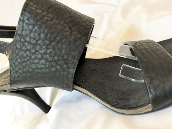 Pedro Garcia Size 8.5 Leann Black Leather Sandals