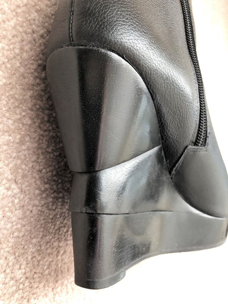 Diane von Furstenberg Size 7.5 Black Opalista Leather Platform Boots