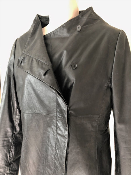 Demoo Parkchoonmoo MEDIUM Black Leather Coat - RARE - $1,300 RETAIL