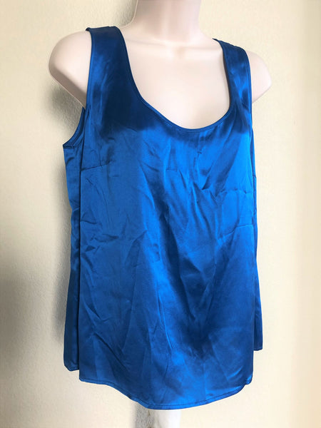 ESCADA NEW MEDIUM Blue Silk Tank Top