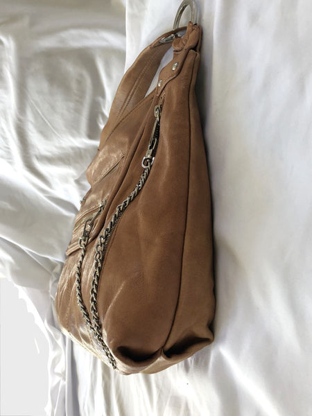 Junior Drake Tan Leather Messenger Bag