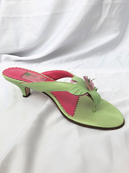 Lilly Pulitzer Size 8 Flyer Leather Thong Sandals