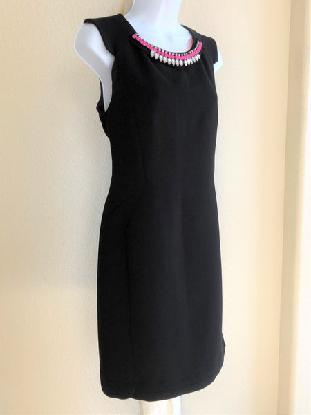 McGinn Anthropologie Size 6 Black Rhinestone Dress