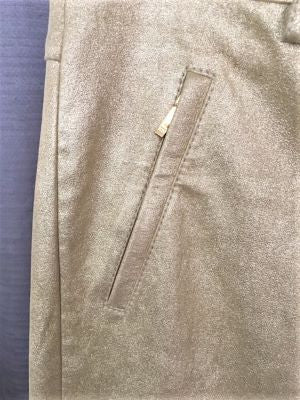 ESCADA Size 4 Gold Metallic Lambskin Suede Pants - RARE