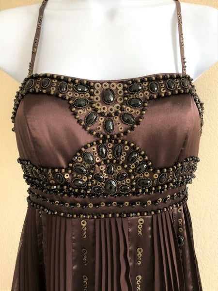 Sue Wong Size 0 Brown Beaded Dress