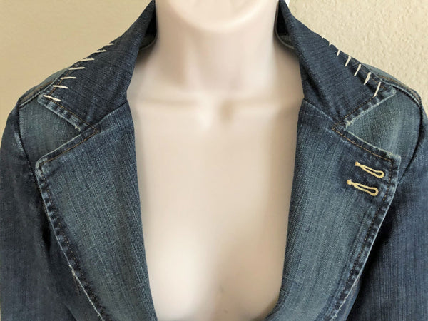 Level 99 Anthropologie SMALL Denim Blazer