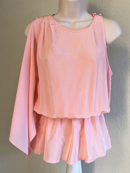 BCBGMaxazria NEW SMALL Pink One Sleeve Top