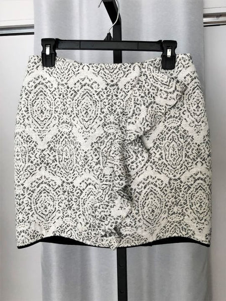 Maje MEDIUM White Ruffle Mini Skirt