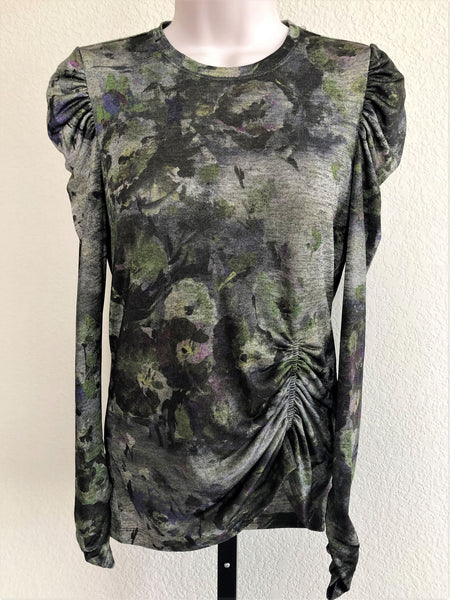 WORTH NEW Size 2 Green Floral Ruched Top