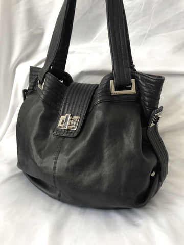 kooba Natasha Black Leather Tote