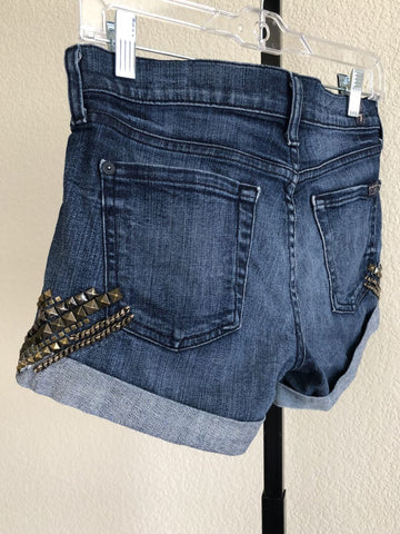 7 for All Mankind Size 0 Studded Jeans Shorts