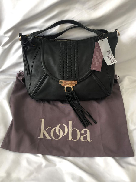 kooba Black Leather Sedona Satchel