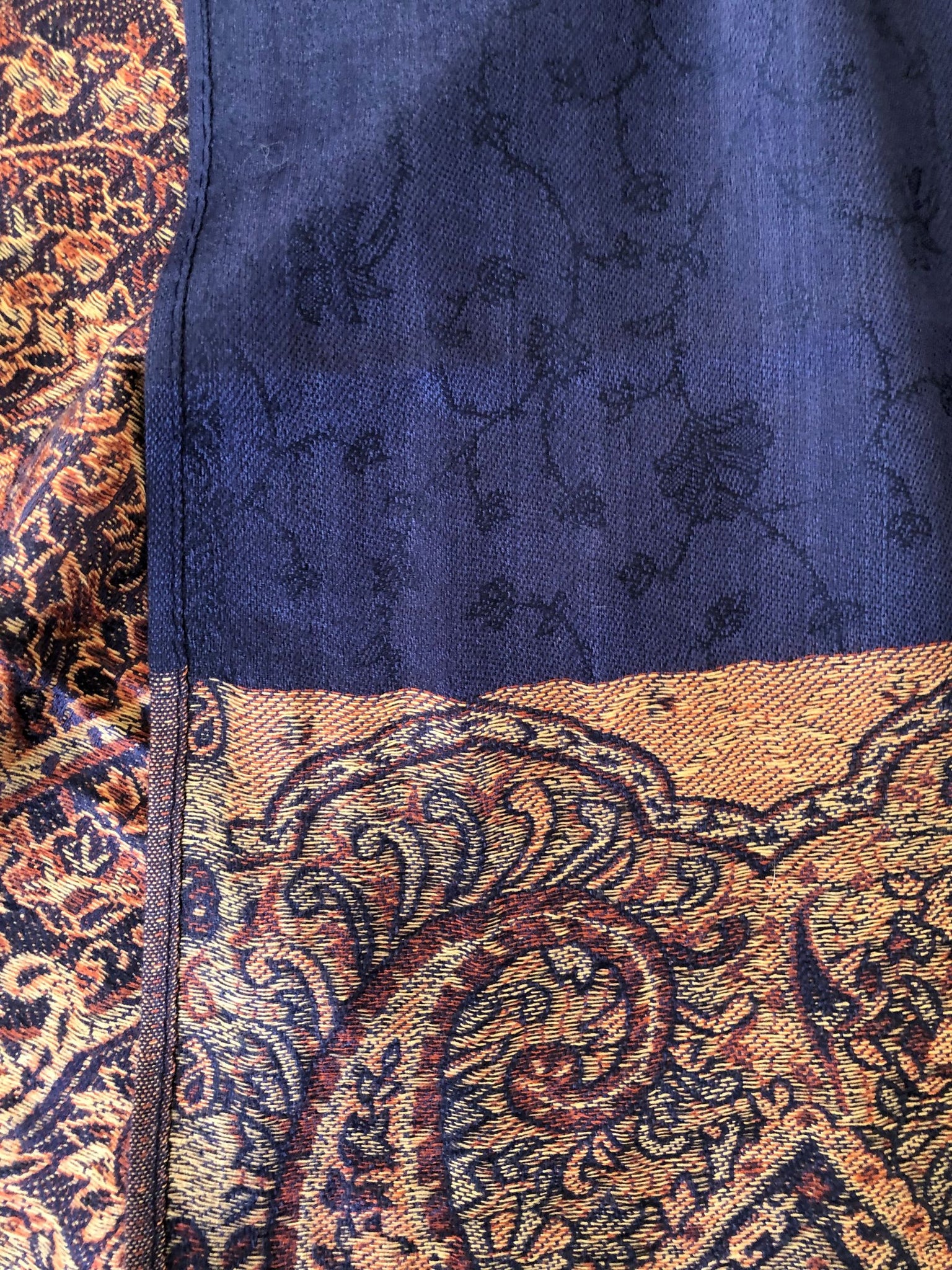 Pashmina Scarf in Indigo and Copper - CLEARANCE
