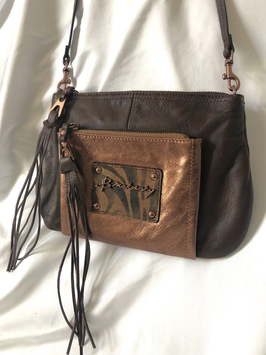 B Makowsky Brown Leather Cross Body