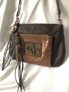 B Makowsky Brown Leather Cross Body