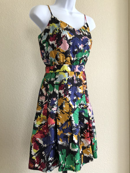 J.Crew Size 2 Brushstroke Silk Floral Sleeveless Dress