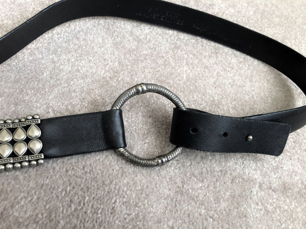 Sandy Duftler LARGE Vintage Black Leather Belt