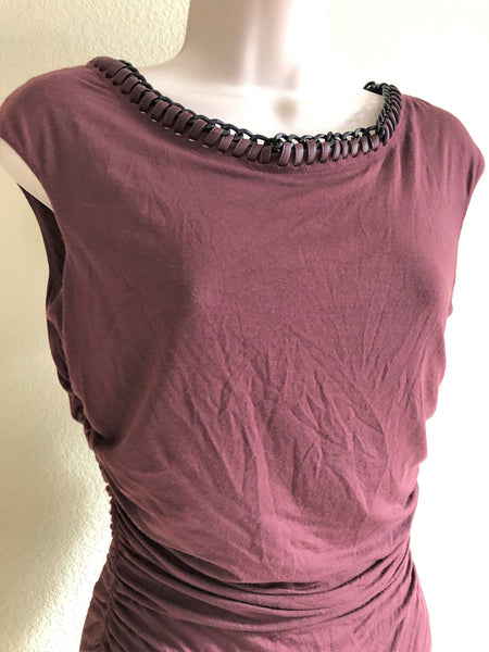 Bailey44 NEW MEDIUM Burgundy Chain Top