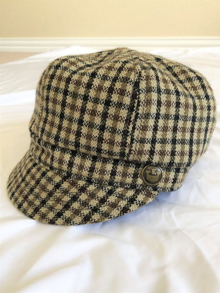 Goorin XS Tan Tweed Checked Cap