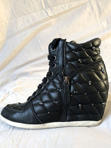 ASH Size 6.5 Brooklyn Black Leather Skull Sneakers - RARE!