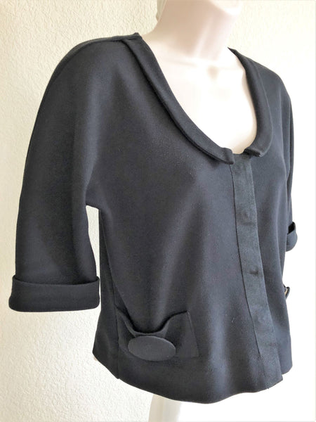 RED Valentino Authentic Small Cropped Wool Blazer - CLEARANCE