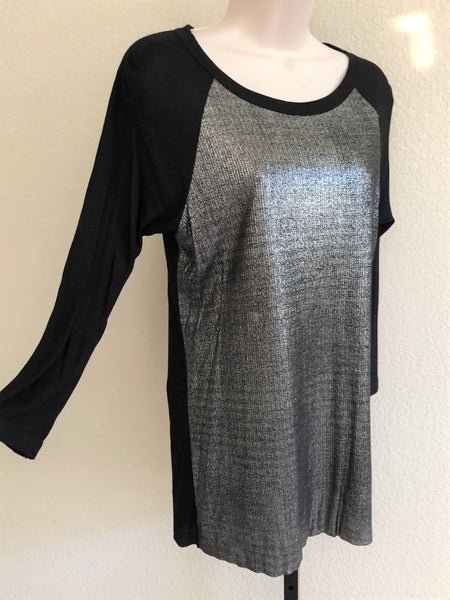 Enza Costa MEDIUM Black and Silver Top