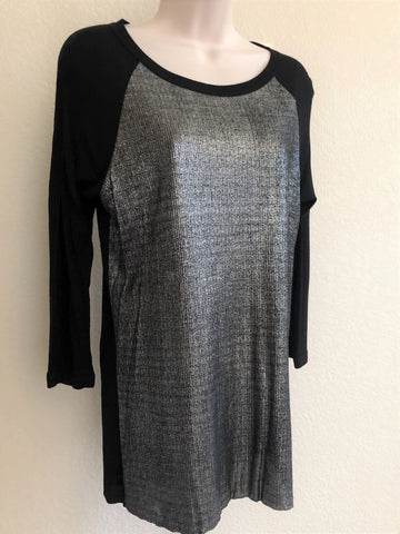 Enza Costa MEDIUM Black and Silver Top