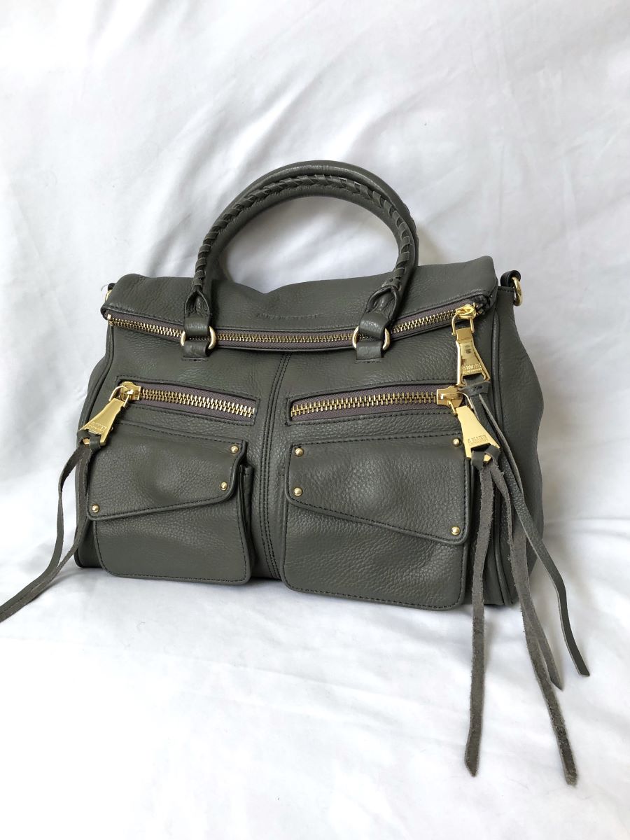 Aimee Kestenberg Soho Satchel Gray Leather Bag