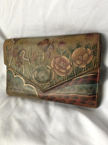 Anuschka Hand Painted Leather Wallet