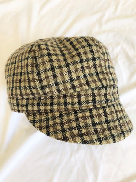 Goorin XS Tan Tweed Checked Cap - CLEARANCE