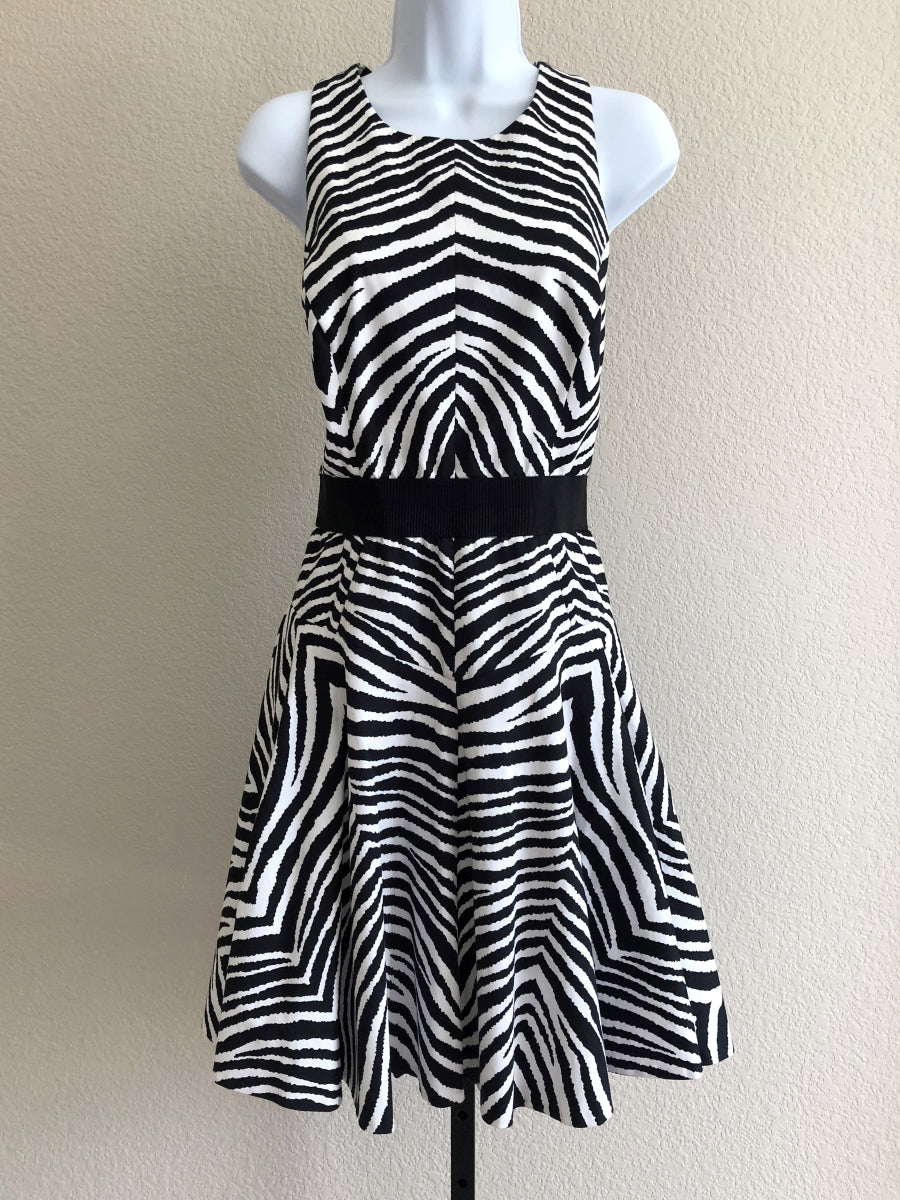 Milly Size 10 Sleeveless Zebra Print Dress