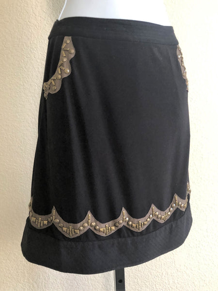 Ranna Gill Anthropologie Size XS Black Bead Skirt