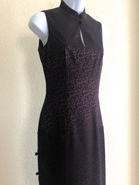 bebe Size SX Petite Burgundy Asian Maxi Dress