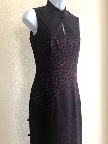 bebe Size SX Petite Burgundy Asian Maxi Dress