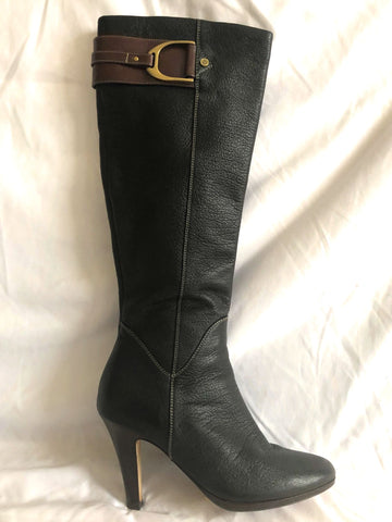 Cole Haan Size 6.5 Sierra Black Leather Boots