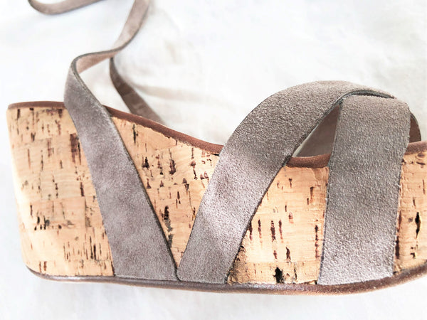 Roberto Del Carlo Size 5.5 - 6 Taupe Suede Sandals