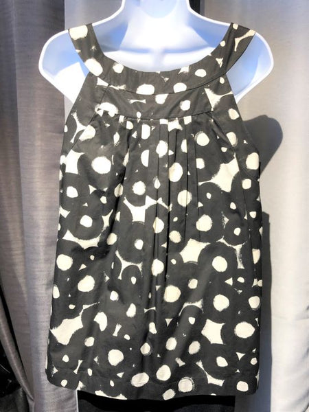 Theory LARGE Black and White Circles Top