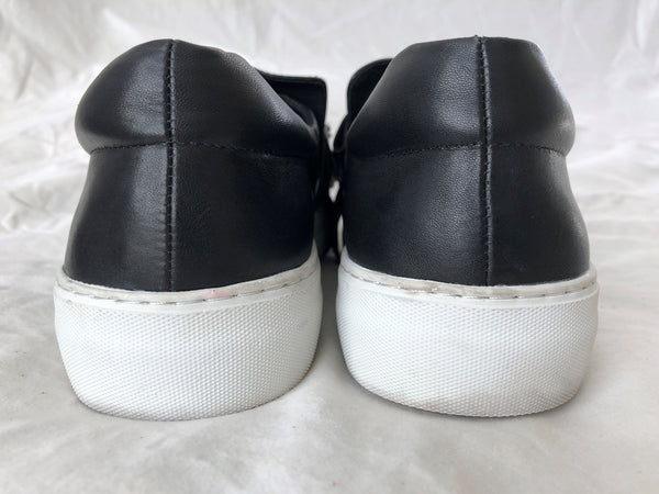 J/Slides Size 10 Black Leather Bow Sneakers