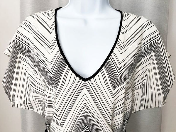 Trina Turk SMALL white Zig Zag Silk Dress