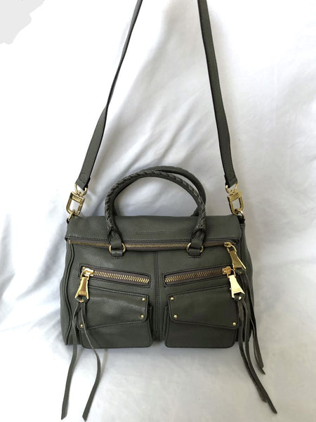 Aimee Kestenberg Soho Satchel Gray Leather Bag