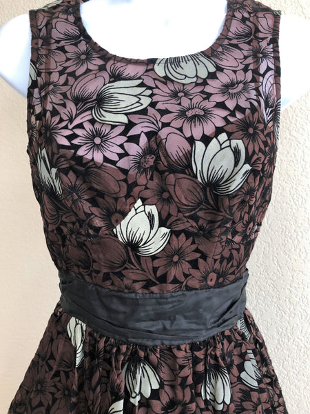 Frock by Tracy Reese Size 0 Brown Silk Floral Dress