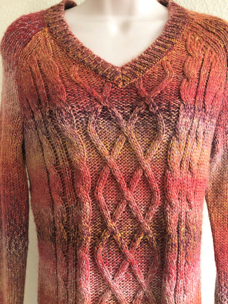 PrAna NEW SMALL Leisel Red Cable Knit Sweater