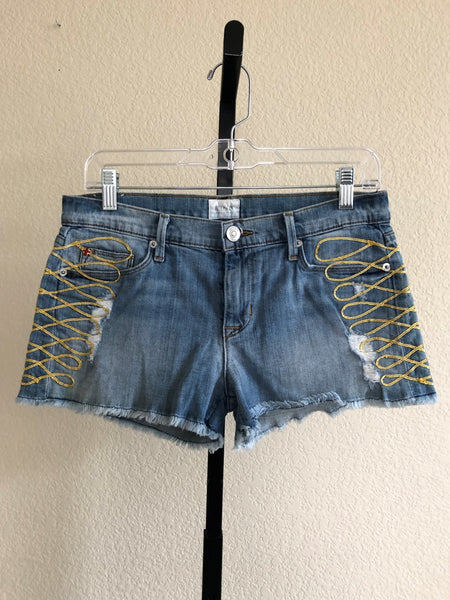 Hudson Denim Size 6 Hendrix Gold Trim Shorts