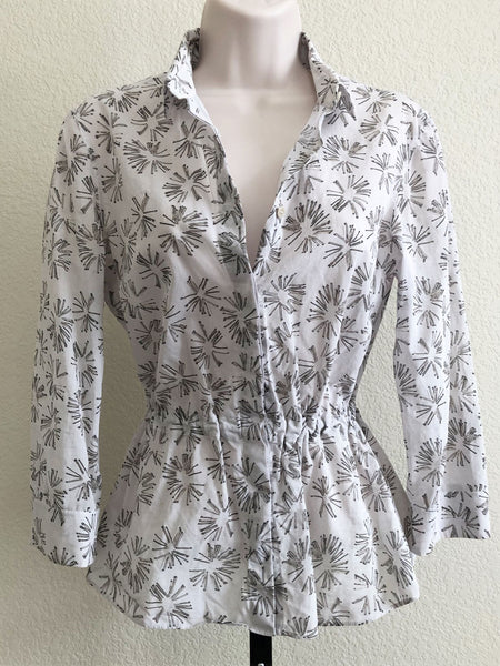 AKRIS Punto Size 6 White Peplum Top